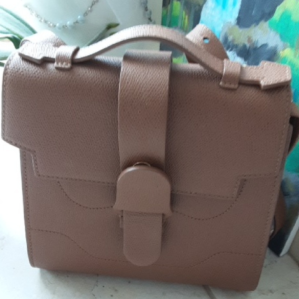 Senreve Taupe Leather Satchel